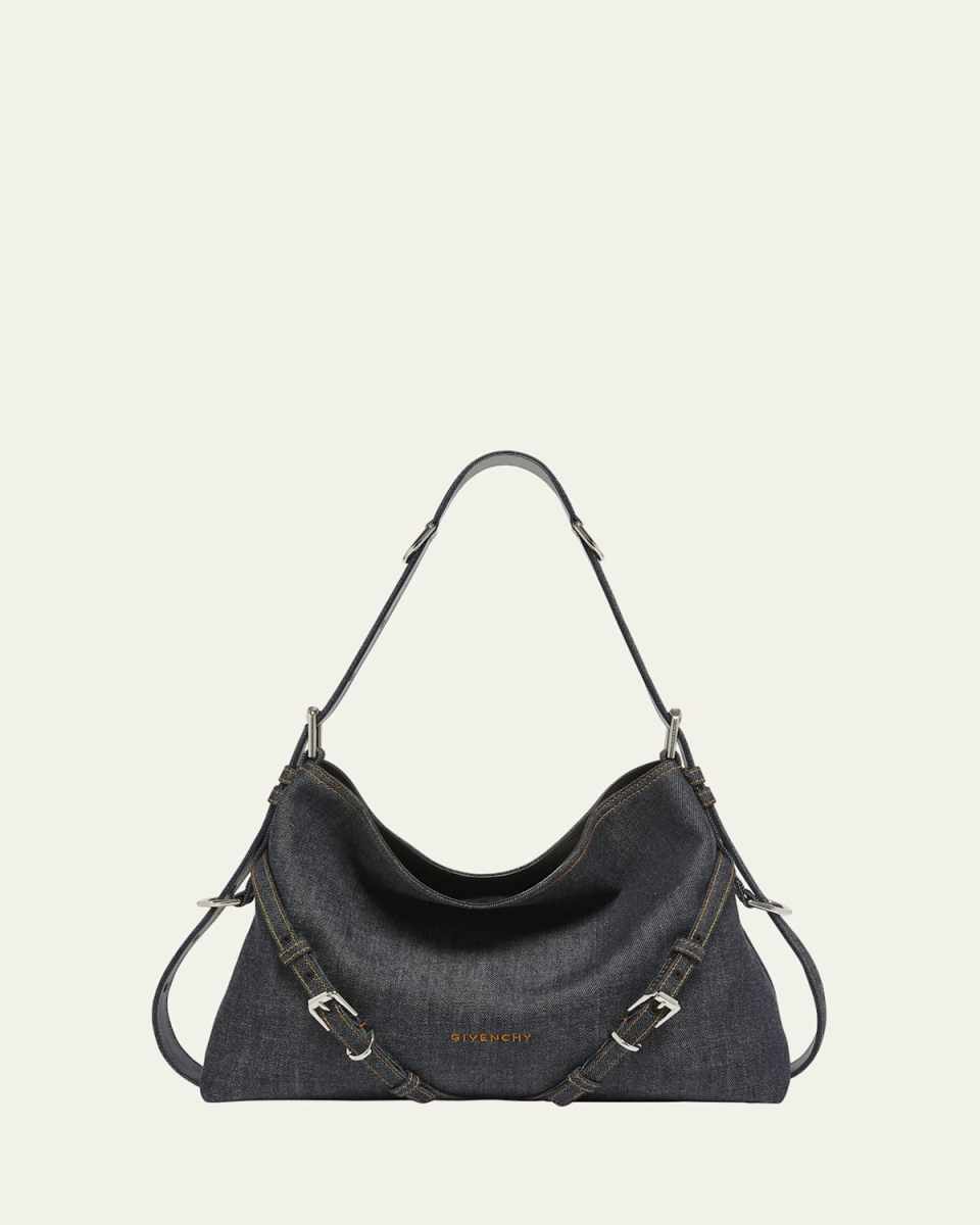 Voyou Medium Shoulder Bag in Denim